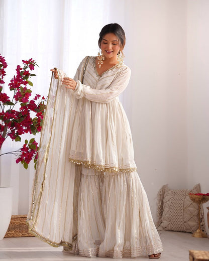 Hot Pink Gota Patti Sharara Set with Dupatta