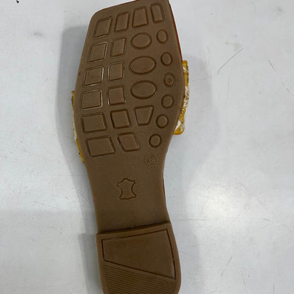 Embroidered Mustard Yellow Ethnic Slip-On Flats