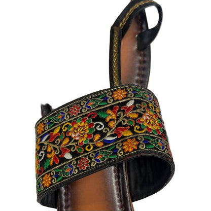 Handcrafted Embroidered Ethnic Kolhapuri Sandals for Women