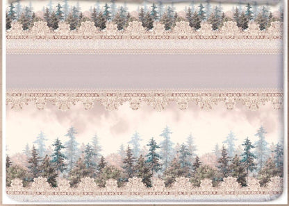 Digital Print Satin Cotton Bedsheet – Misty Forest Beige