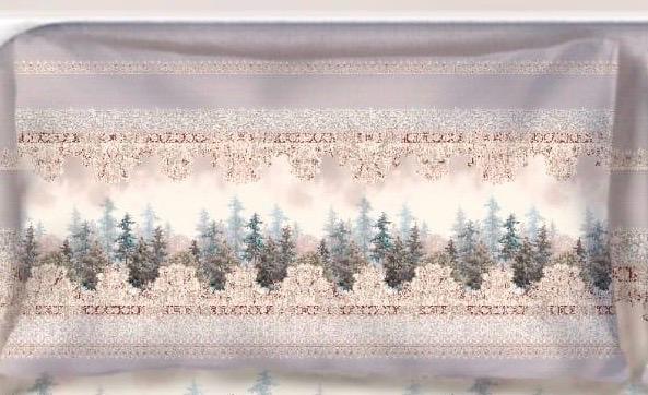 Digital Print Satin Cotton Bedsheet – Misty Forest Beige