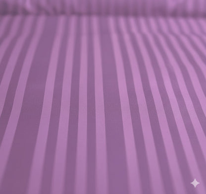Lavender Glace Cotton Striped Bedsheet Set – 144 GSM with Pillow Covers
