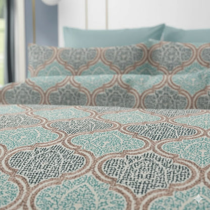 Luxury Cotton Double Bedsheet with 2 Pillow Covers – 108x108 Inches | TC 210 | Elegant Floral Design