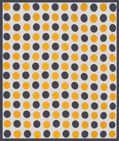 210 TC Cotton Double Bedsheet with 2 Pillow Covers | Yellow & Grey Polka Dot & Stripe Design | Soft & Durable