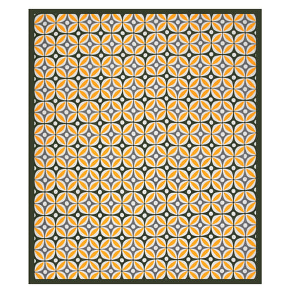 Premium 210 TC Double Bedsheet with Pillow Covers – Yellow & Green Geometric Print