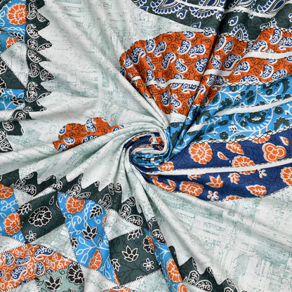 Premium Cotton Double Bedsheet with Pillow Covers – 210 TC | Handblock Print Floral Design