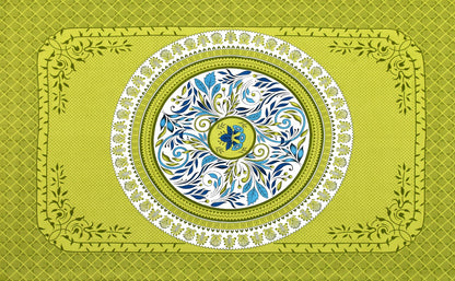 Single Cot Cotton Bedsheet – 150 TC – Elegant Green with Mandala Print
