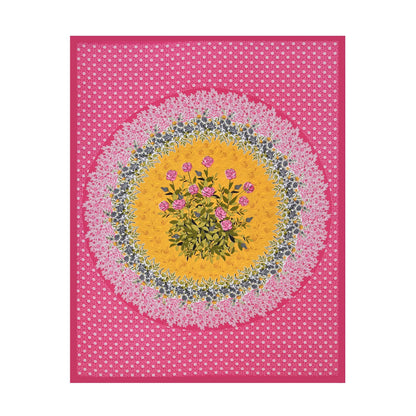 Cotton 150 TC Single Bedsheet with Pillow Cover – Pink Floral Mandala Design