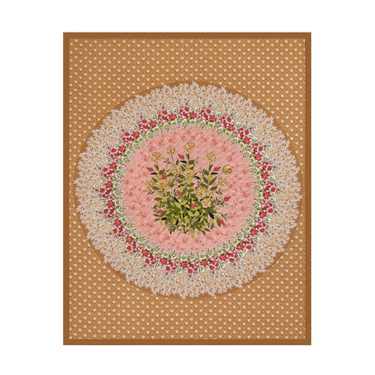 Single Cot Cotton Bedsheet 150 TC with Floral Mandala Print & Pillow Cover – Mustard Peach