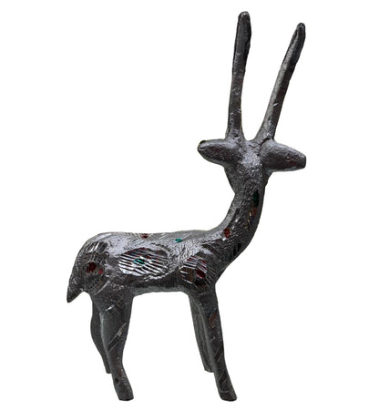 Unbreakable Silver Look Deer Pair Showpiece
