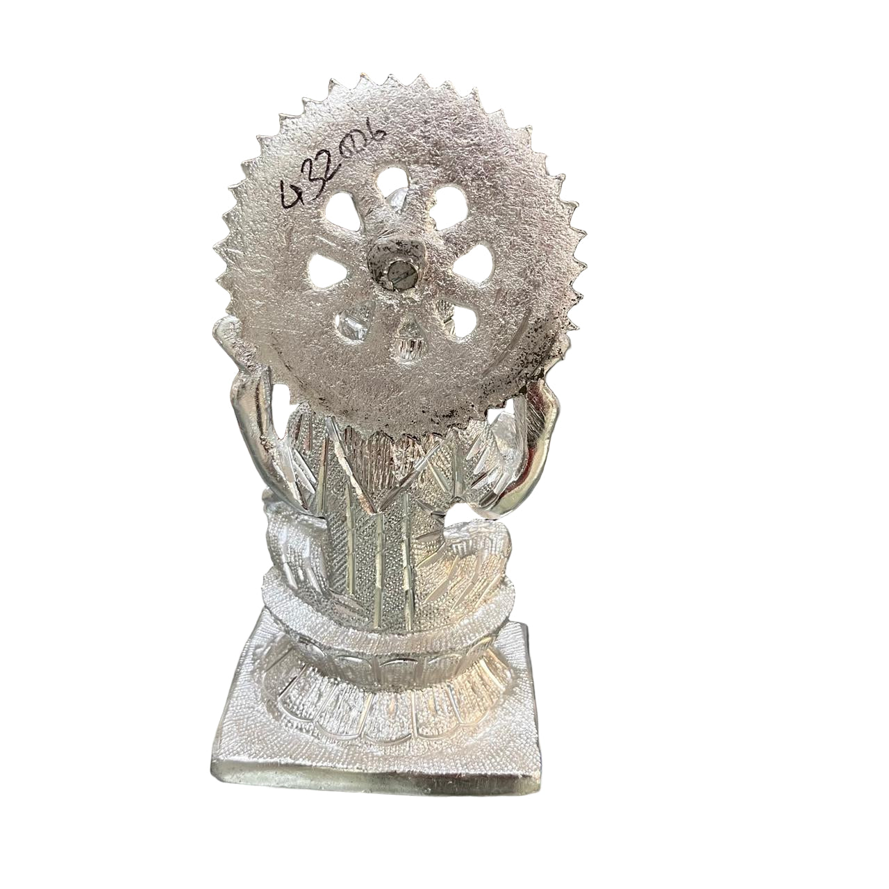 Unbreakable Silver-Plated Goddess Lakshmi Idol with Gemstone Work