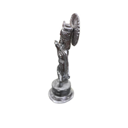Unbreakable Silver-Plated Lord Krishna Idol with Gemstone Embellishments