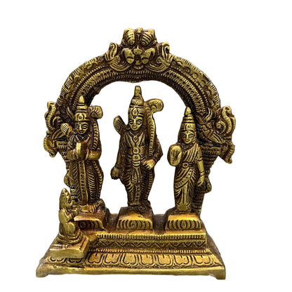 Handcrafted Brass Ram Darbar Idol – Lord Ram, Sita, Lakshman & Hanuman Statue
