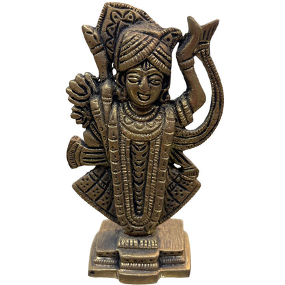 Antique Brass Shrinathji Idol | Handcrafted  Statue for Home Temple & Décor