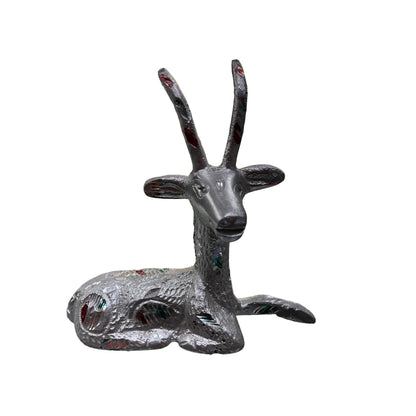 Unbreakable Silver Look Deer Pair Showpiece