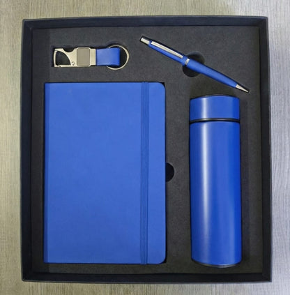 4-in-1 Premium Red Corporate Gift Set – Bottle, Notebook, Pen & Keychain