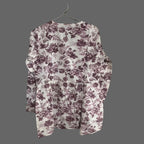 Women’s Grey Mauve Floral Alia Top | Premium Soft Cotton | V-Neck | Full Sleeves