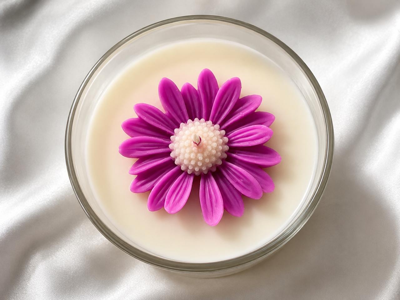 Twyla Daisy Bloom Scented Soy Wax Candle | Velvet Rose Fragrance