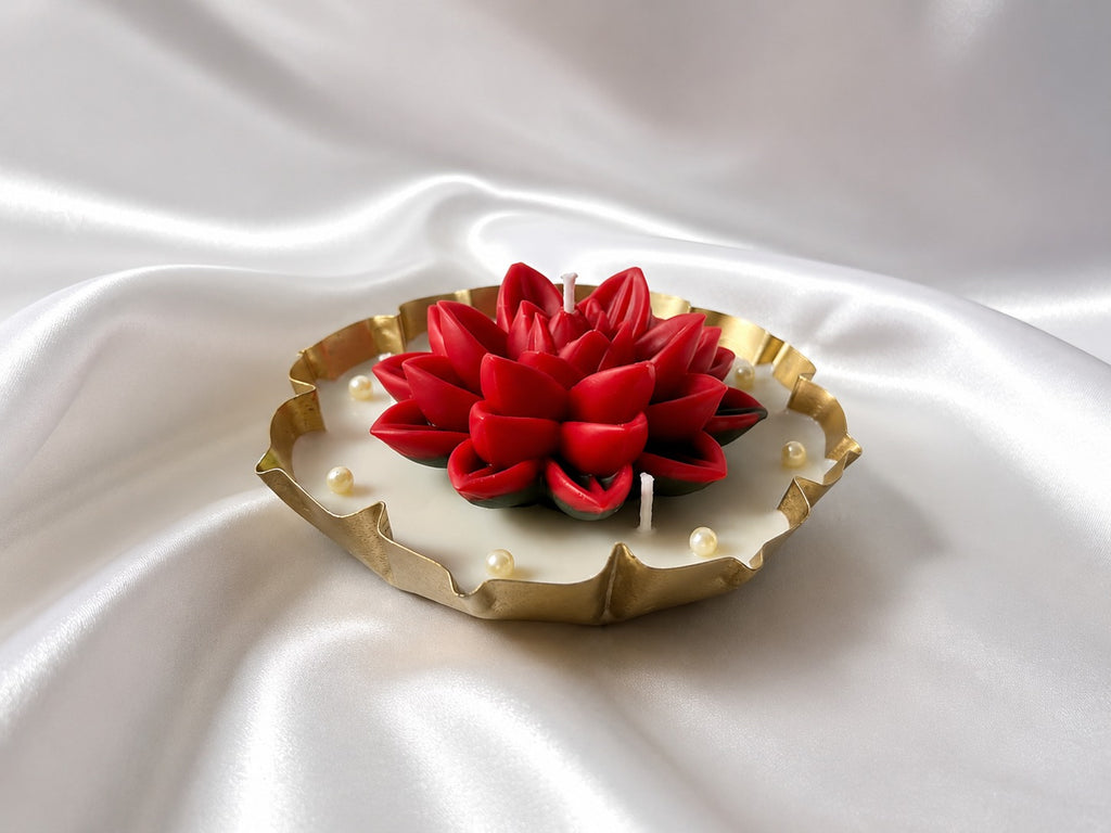 Lotus Urli Candle | Madurai Malli Fragrance | Handmade Decorative Soy Wax Candle