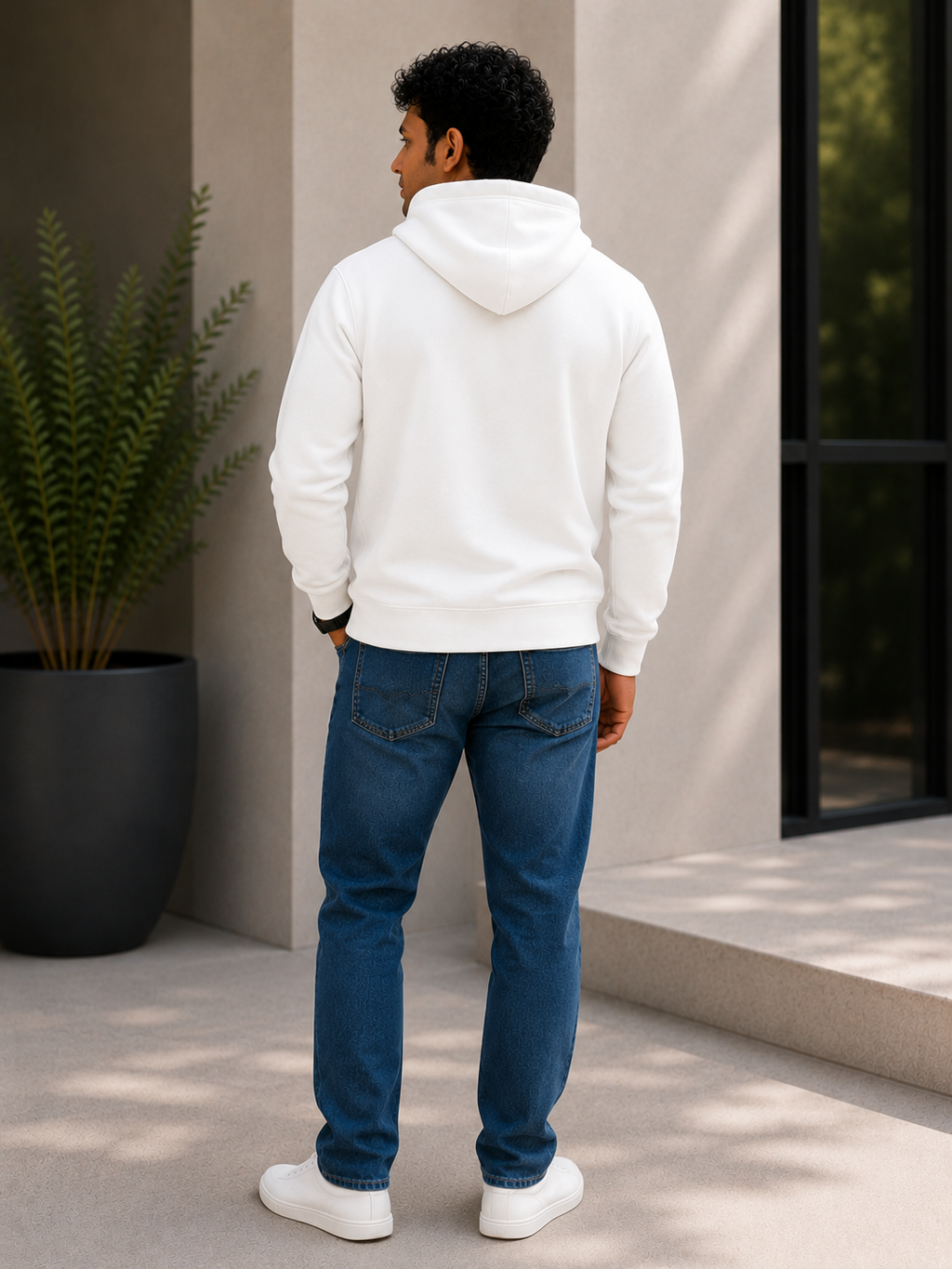 Men's Premium Cotton Hoodie – White | Soft & Cozy Men's Hoodie