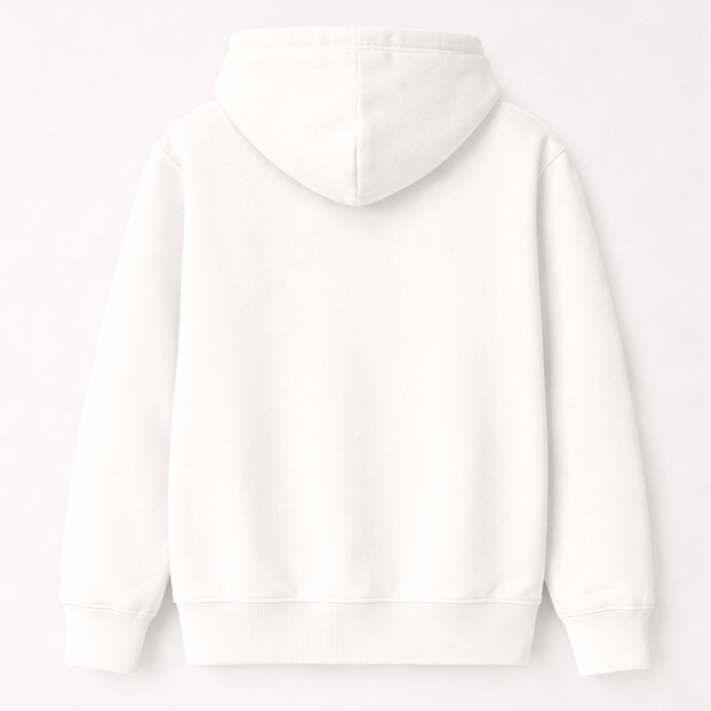 White hoodie on a white background