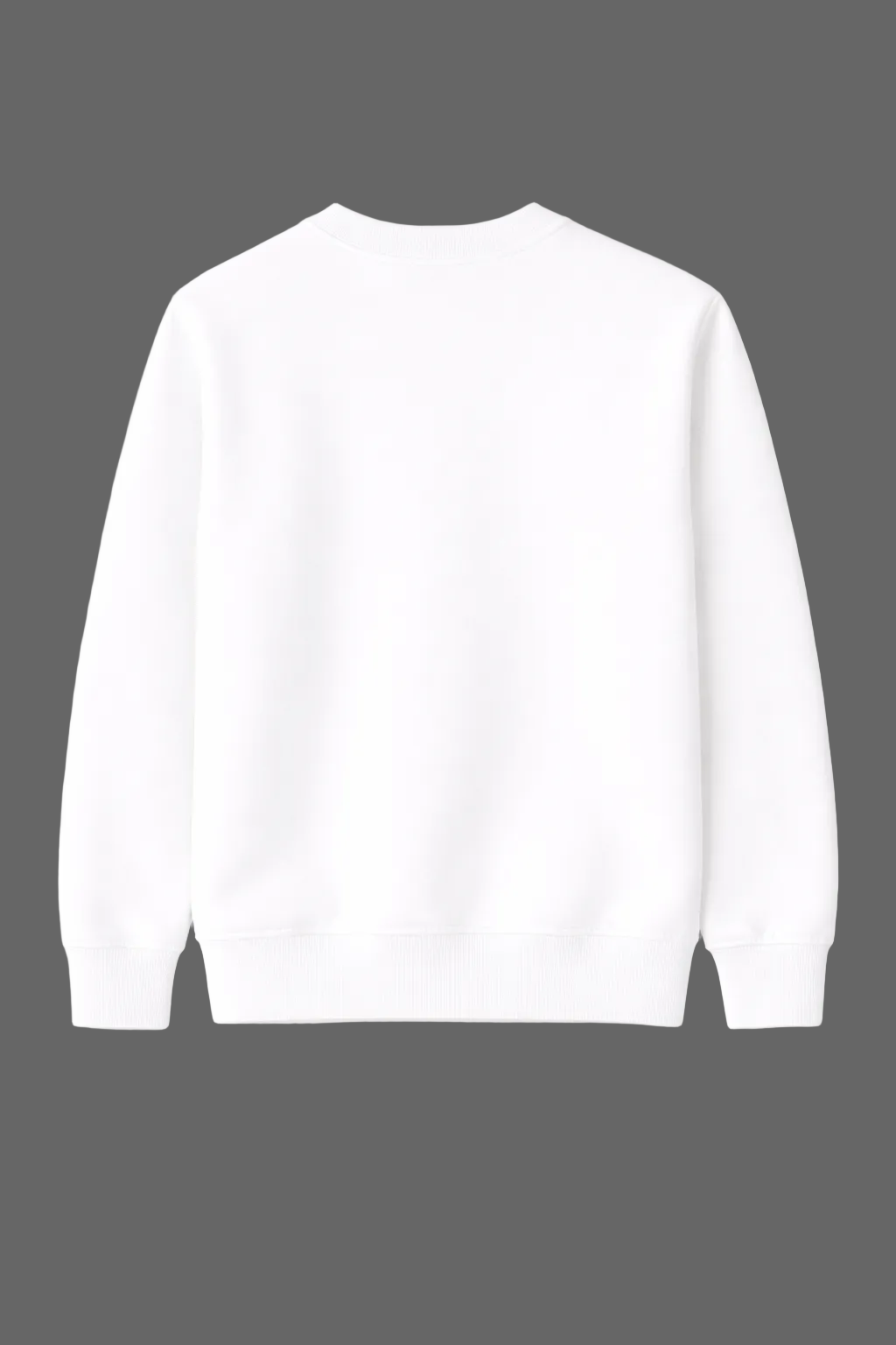 White sweatshirt on a white background