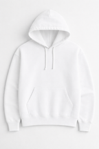 White hoodie on a light gray background