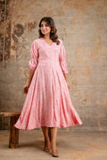 Staple Rayon Pink Printed Midi Dress