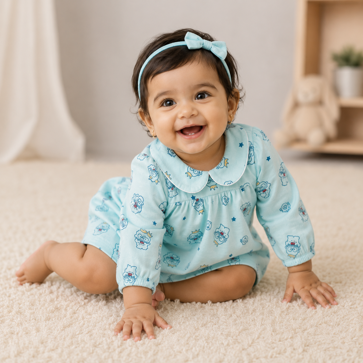 Baby Girls Premium Cotton Printed Suit Set