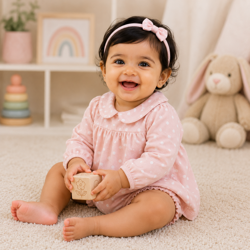 Baby Girls Pure Cotton Polka Dot Suit Set