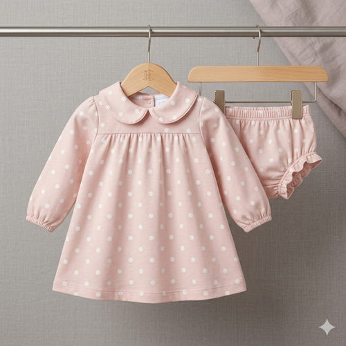 Baby Girls Pure Cotton Polka Dot Suit Set