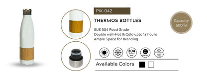 Stainless Steel Thermos Bottle – 500ml | Double-Wall Insulated | Hot & Cold