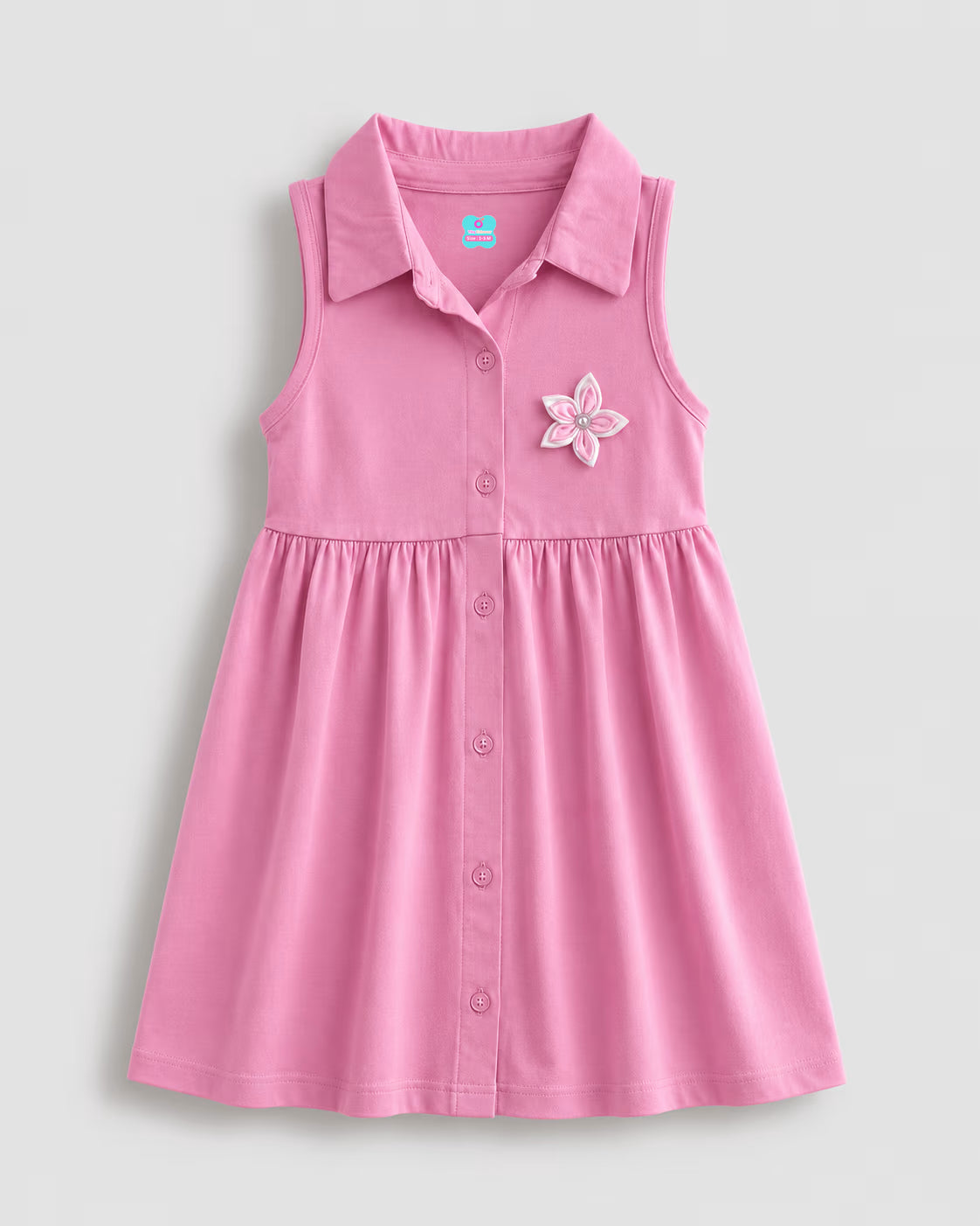 Coral Blossom Collared Dress