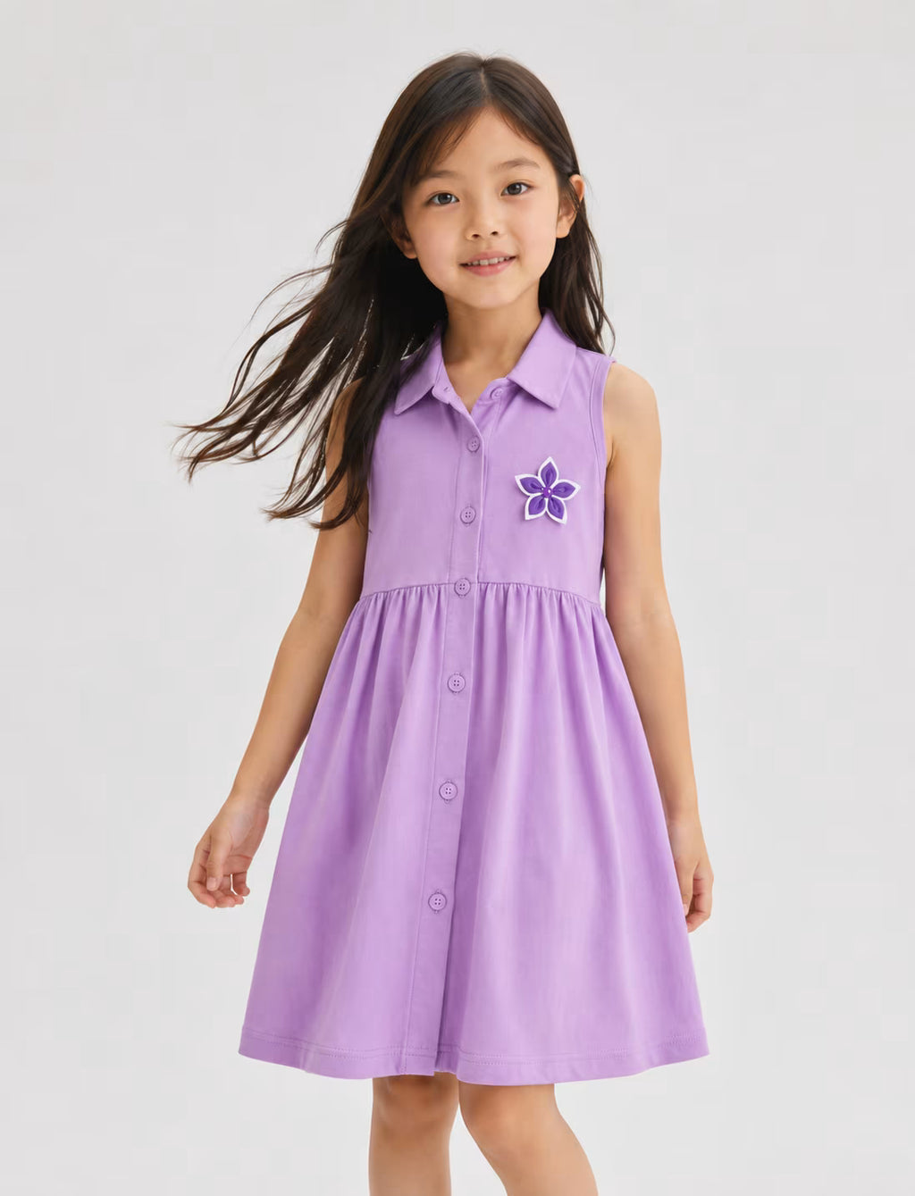 Coral Blossom Collared Dress