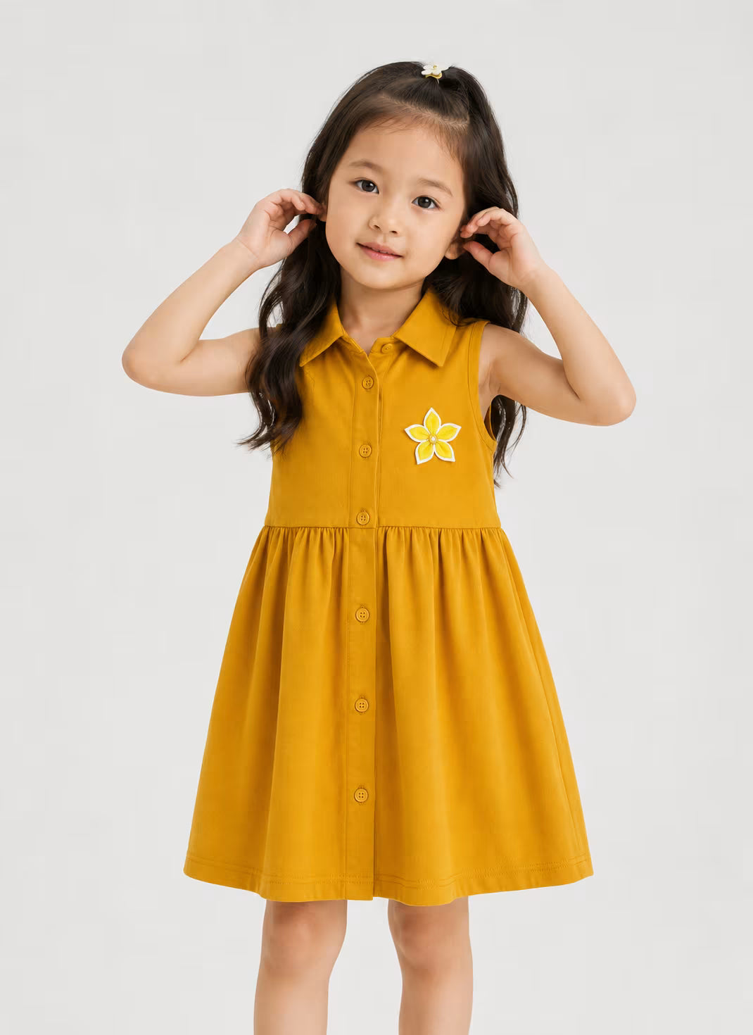 Coral Blossom Collared Dress
