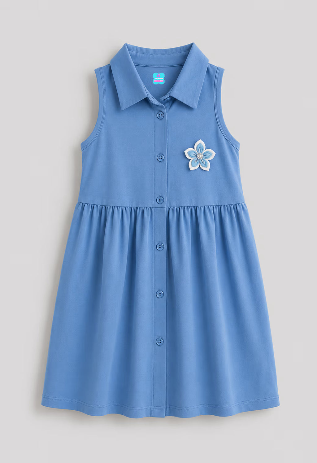Coral Blossom Collared Dress