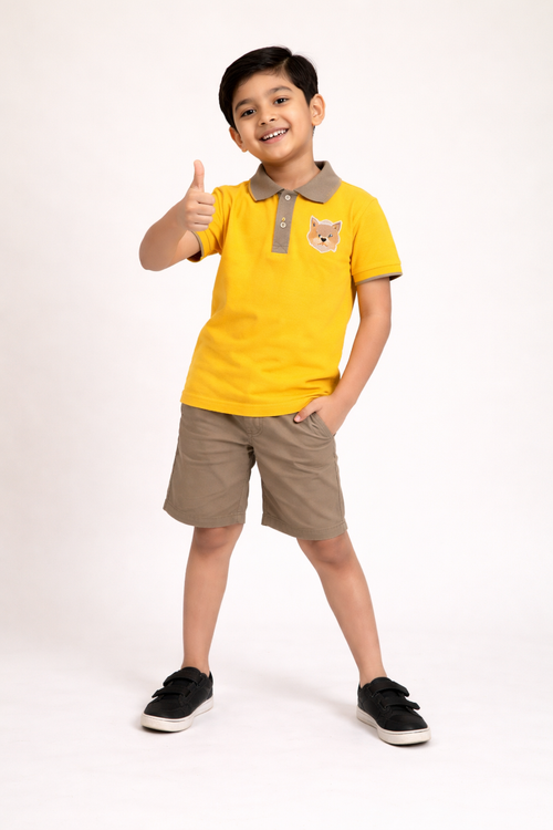 Boys Premium Polo T-Shirt & Shorts Set – Soft Pickq Fabric