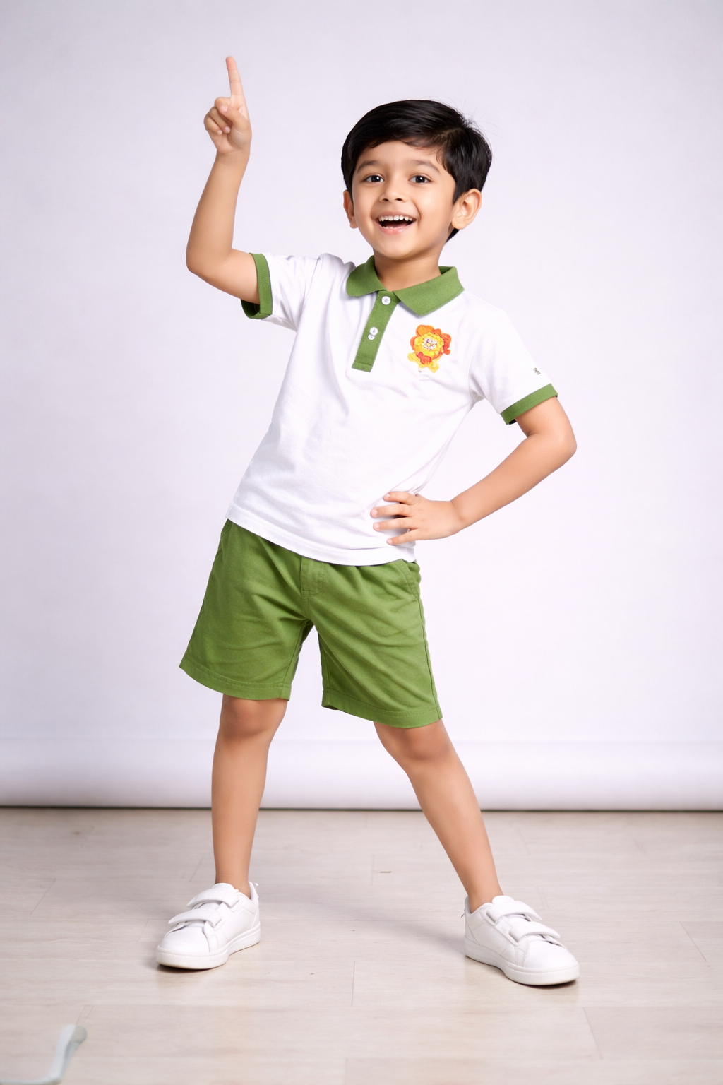 Boys White & Green Polo Summer Set – PickQ Fabric