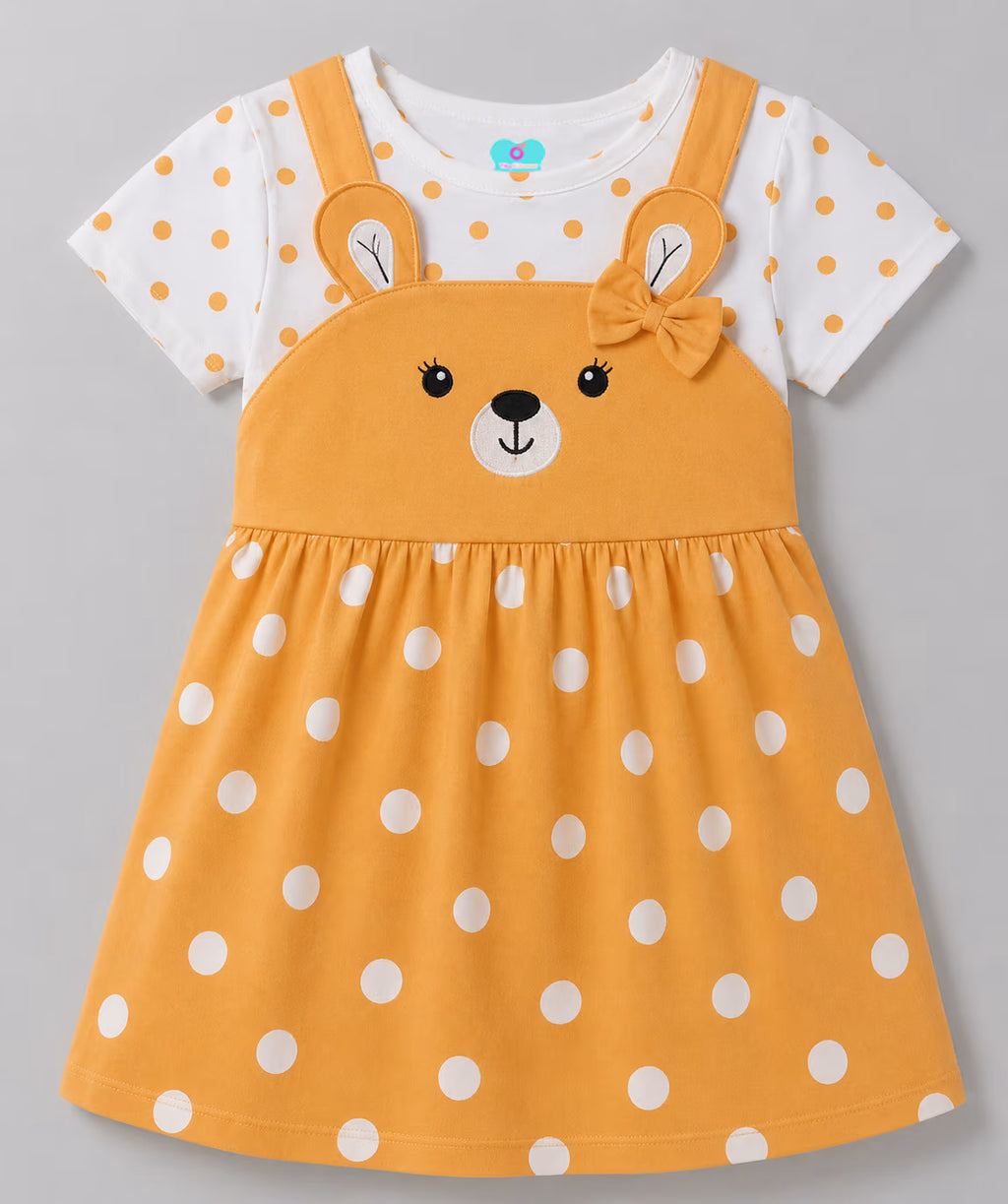 Lemon Bunny Charm Dress - 100% Cotton Bio Washed
