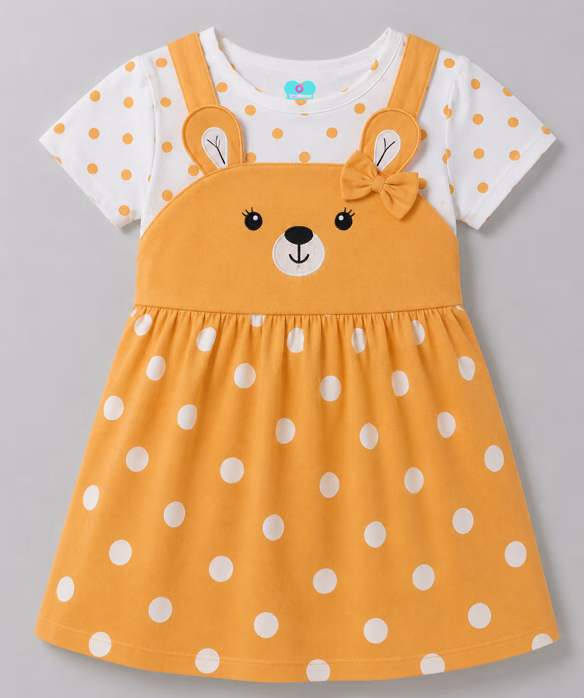 Lemon Bunny Charm Dress - 100% Cotton Bio Washed