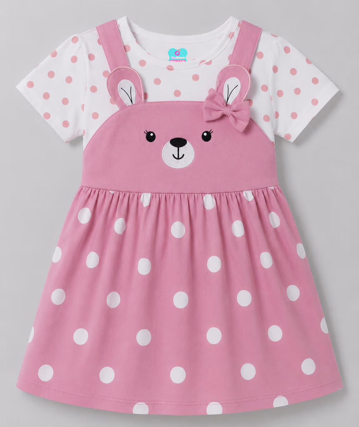 Lemon Bunny Charm Dress - 100% Cotton Bio Washed