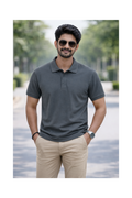 Iron Grey - Premium 100% Combed Compact Cotton Polo T-Shirt