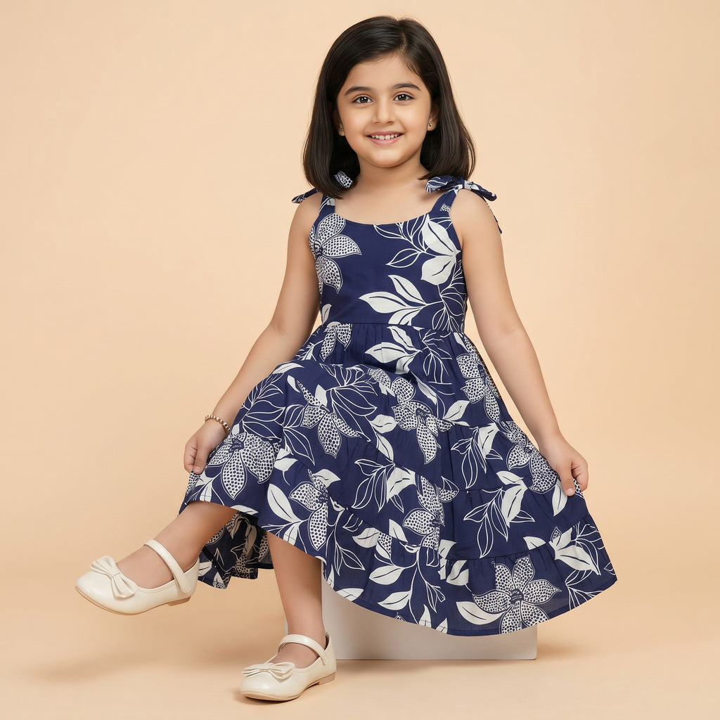 Girls Magic Cotton Frock – Pink Floral Dress