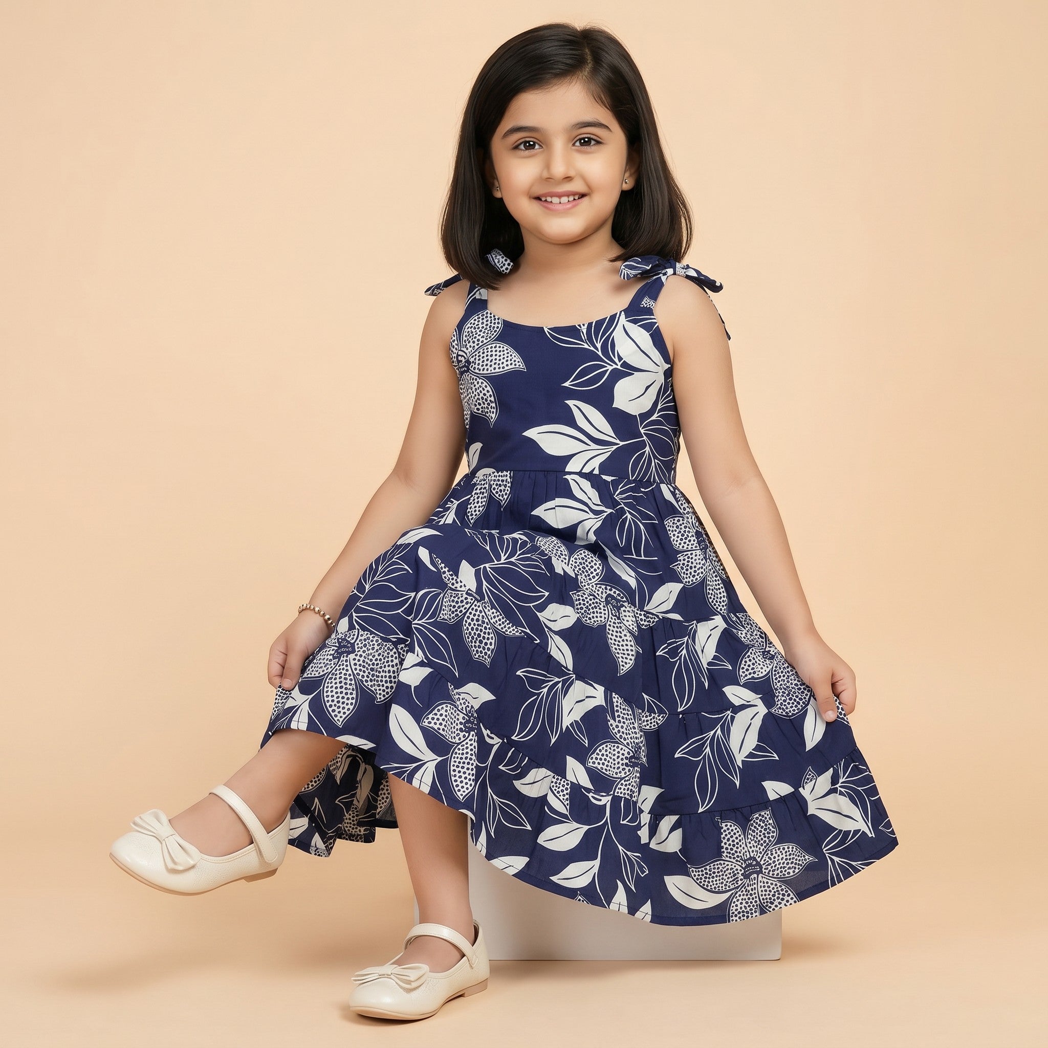 Girls Magic Cotton Frock – Pink Floral Dress