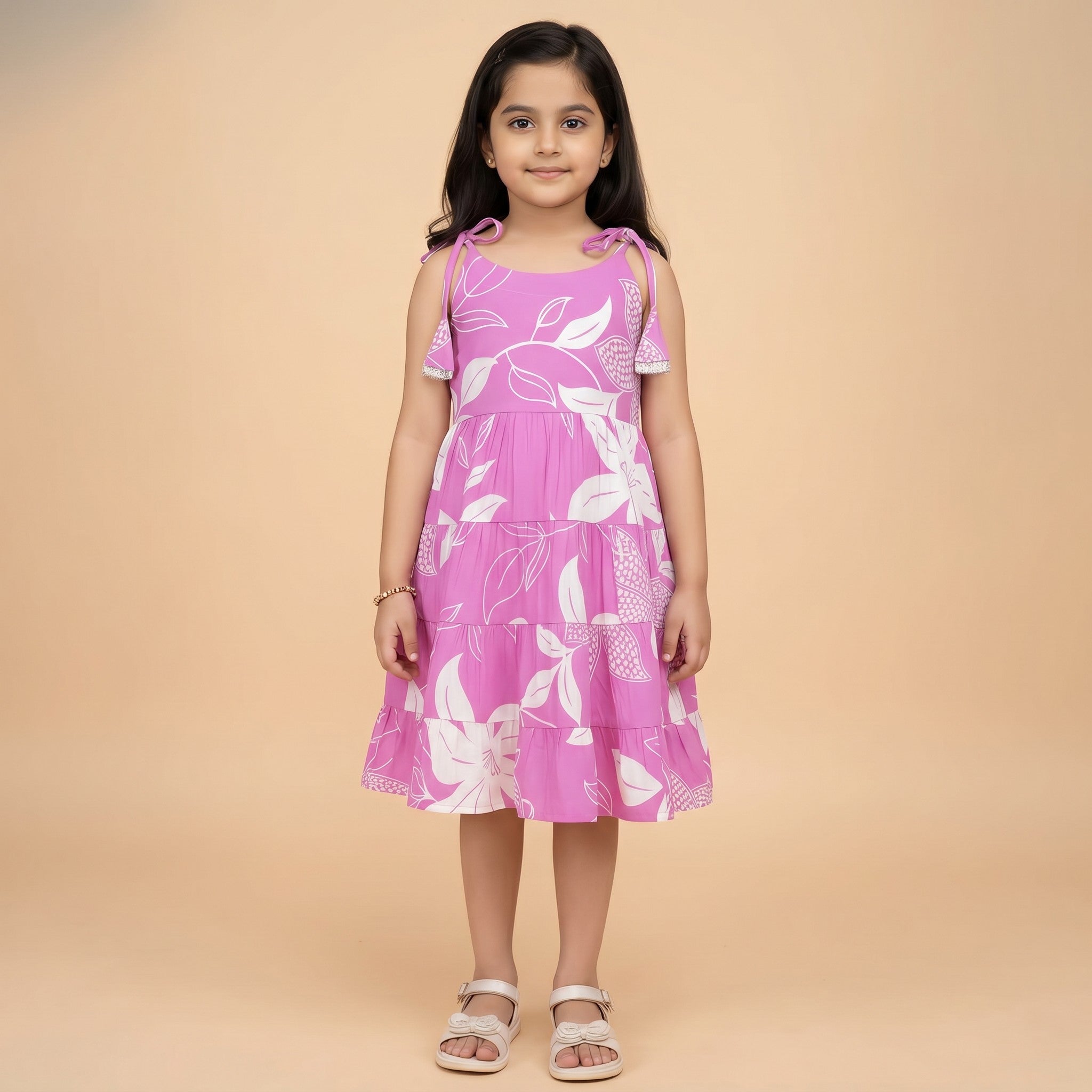 Girls Magic Cotton Frock – Pink Floral Dress