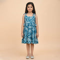 Girls Magic Cotton Frock – Blue Floral Summer Dress