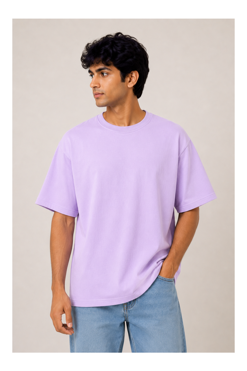 Lavender Oversized T-Shirt for Men | 240 GSM