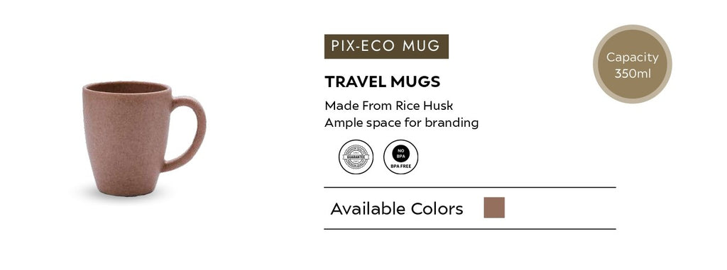 ECO Rice Husk Travel Mug | 350 ml Eco-Friendly BPA-Free Coffee Mug