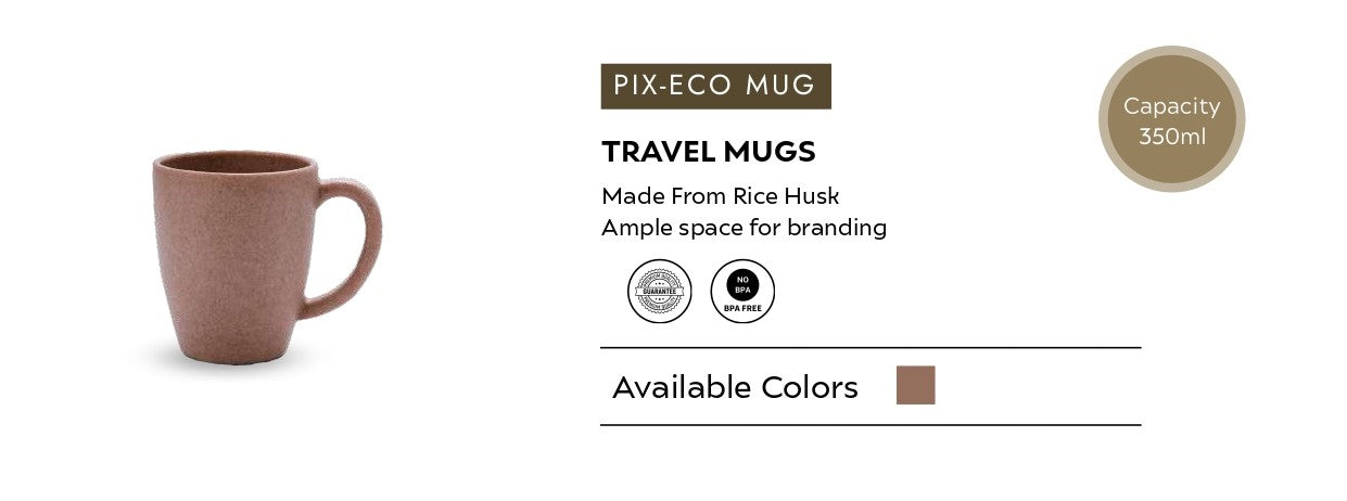 ECO Rice Husk Travel Mug | 350 ml Eco-Friendly BPA-Free Coffee Mug