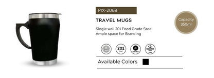 Stainless Steel Travel Mug | 350 ml Single Wall BPA-Free Coffee Mug
